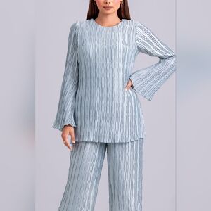 Hanadi Two Piece Matching Set- Sky